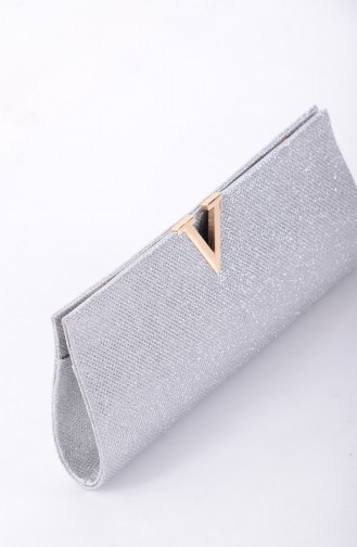 Silver Gray Portfolio Hand Bag 0410-02