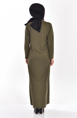 Zippered Abaya with Cape 0144-01 Khaki 0144-01