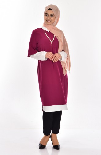 Garnished Tunic with Necklace 4011-02 Damson 4011-02