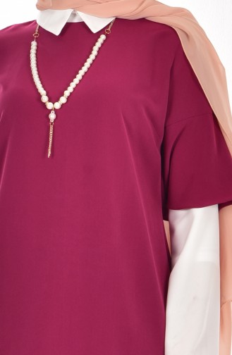 Tunique avec Collier Garnie 4011-02 Plum 4011-02