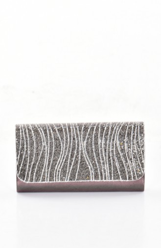 Ladies Evening Bag with Stones 0428-03 Platinum 0428-03