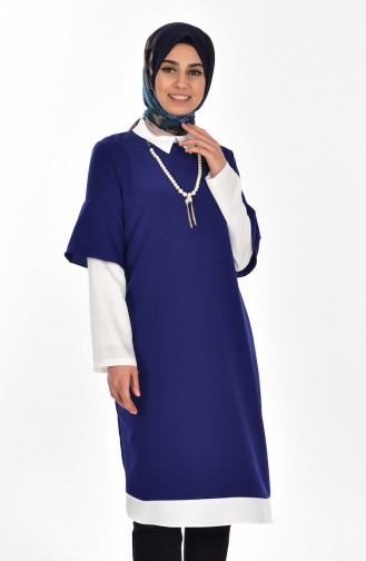 Tunique avec Collier Garnie 4011-03 Bleu Roi 4011-03