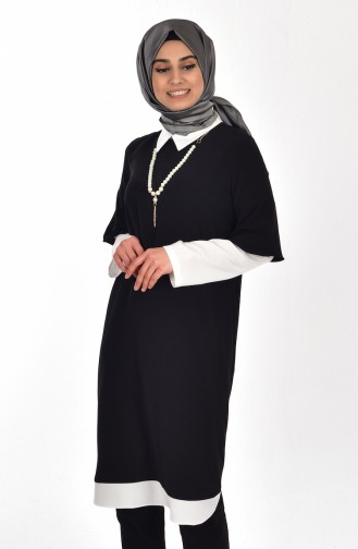 Garnished Tunic with Necklace 4011-01 Black 4011-01