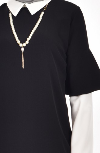 Garnished Tunic with Necklace 4011-01 Black 4011-01