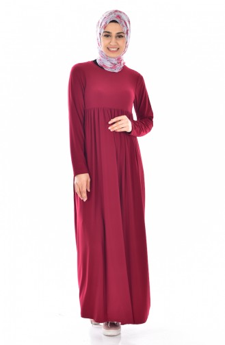 Claret Red Hijab Dress 1852-05