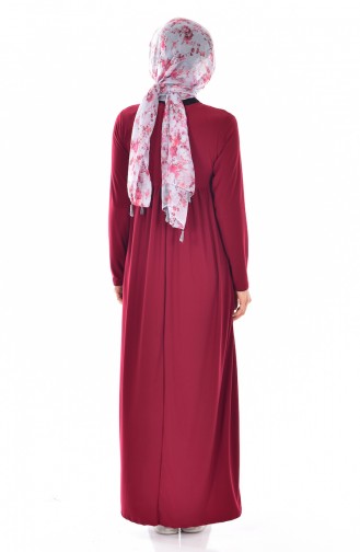 Claret Red Hijab Dress 1852-05