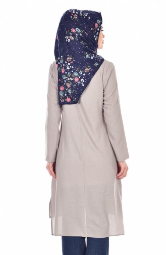 Düğmeli Tunik 0307-06 Gri