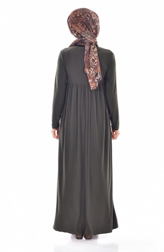 Khaki Hijab Dress 1852-04