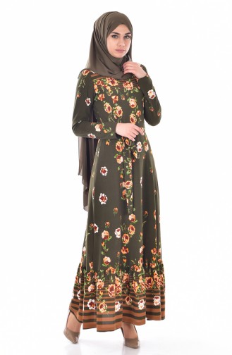 Frilled Skirt Dress 5154-01 Khaki 5154-01