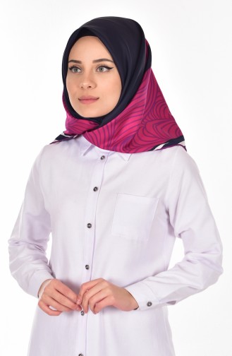 Gemusterter  Twill Kopftuch  503155-12 Dunkel Fuchsia 12