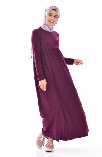 Plum Hijab Dress 1852-07