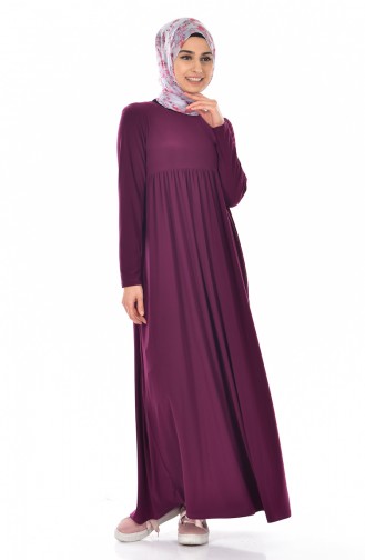 Plum Hijab Dress 1852-07