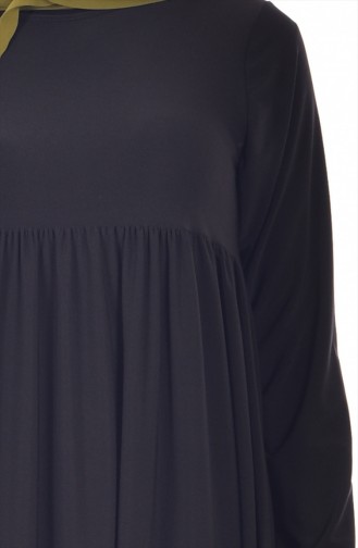 Büzgülü Basic Elbise 1852-01 Siyah
