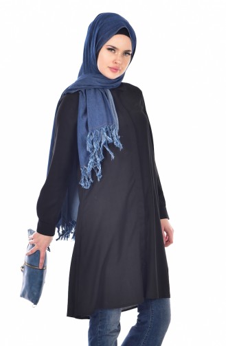 Düğmeli Tunik 0307-03 Siyah