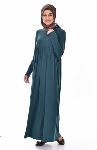 Robe Basic Plissée 1852-06 Vert emeraude 1852-06