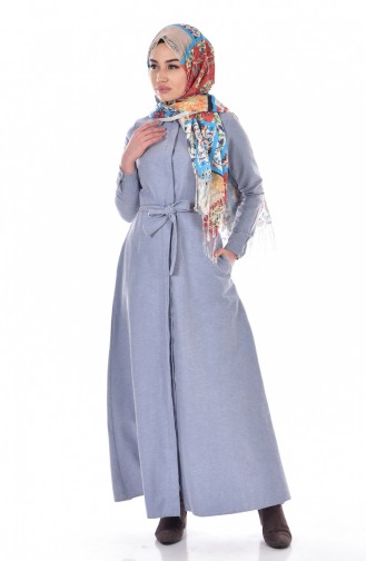 Light Blue Hijab Dress 8098-09