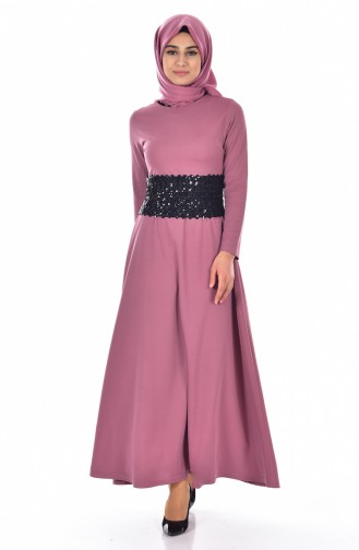 Dusty Rose Hijab Dress 2156-04