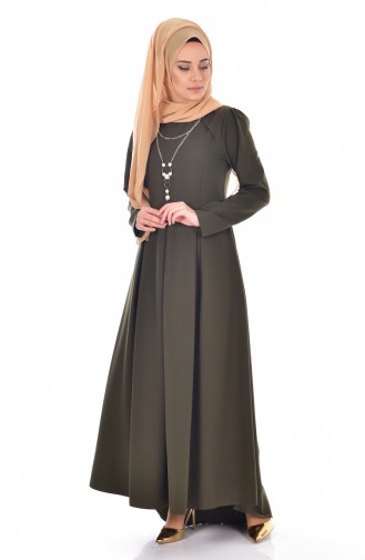 Khaki Hijab Dress 4098-08