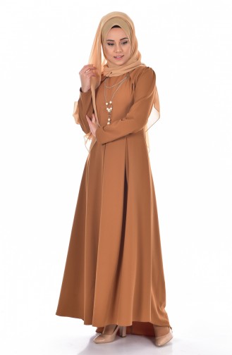 Mustard Hijab Dress 4098-10