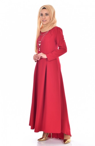 Kuyruklu Elbise 4098-09 Kırmızı