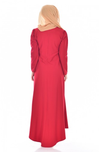 Angebundenes Kleid  4098-09 Rot 4098-09