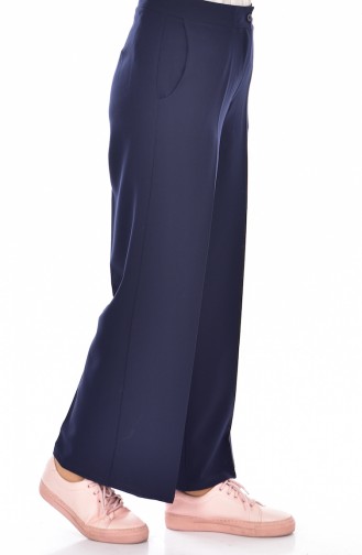 Loose Trousers 1007-07 Navy Blue 1007-07