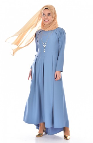 Angebundenes Kleid   4098-03 Blau 4098-03