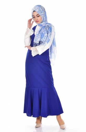 Saxe Hijab Dress 1850-02