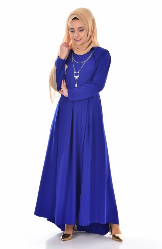 Saxe Hijab Dress 4098-06