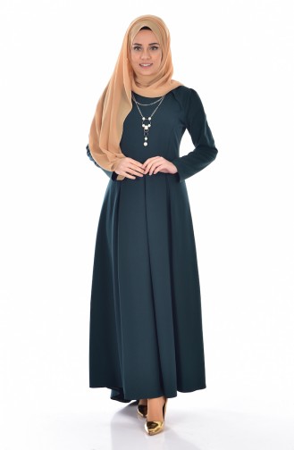 Emerald Green Hijab Dress 4098-05