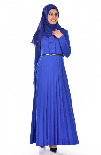 Saxe Hijab Dress 3681-09