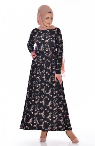 Black Hijab Dress 1642-03