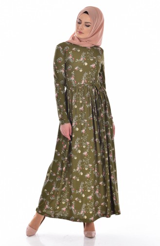 Green Hijab Dress 1642-01