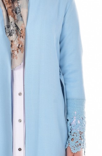 Guipure Coat with Belt 0511-03 Ice Blue 0511-03