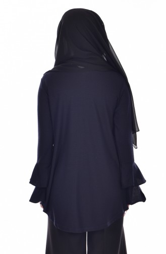 Gömlek Yaka Bluz 50119-04 Lacivert