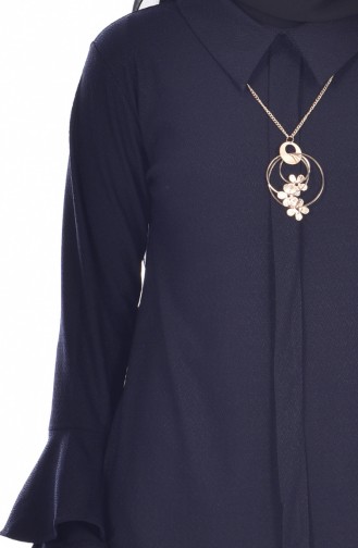 Gömlek Yaka Bluz 50119-04 Lacivert