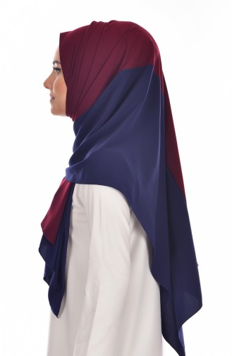 Two-Color Shawl 50034-01 Navy Blue Cherry 50034-01