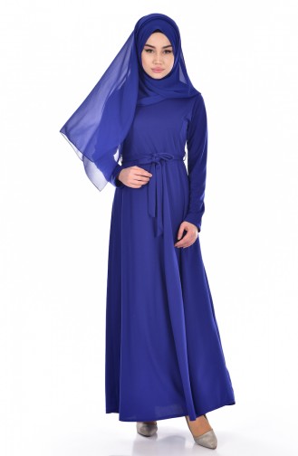 Belted Dress 0211-02 Saxe Blue 0211-02
