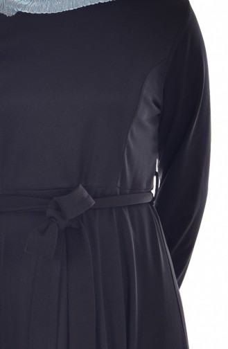 Kuşaklı Elbise 0211-03 Siyah