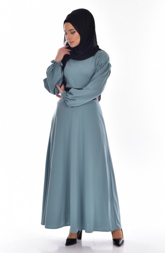 Robe Hijab Vert eau 1639-06