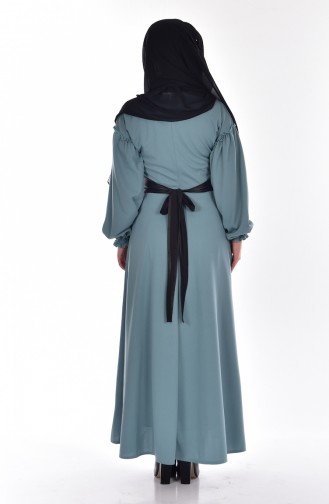 Wassergrün Hijab Kleider 1639-06