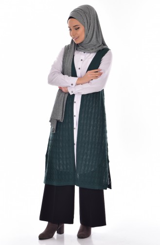 Gilet Tricot 1001-03 Vert emeraude 1001-03