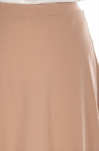 Beli Lastikli Kloş Etek 1130-07 Bej