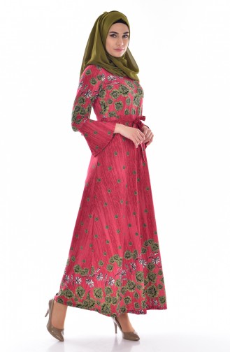 Fuchsia Hijab Dress 0202-02