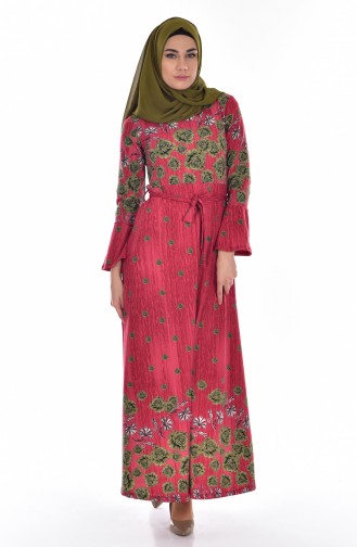 Fuchsia Hijab Dress 0202-02