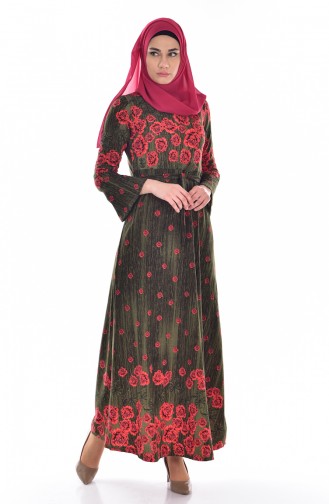 Khaki Hijab Dress 0202-03