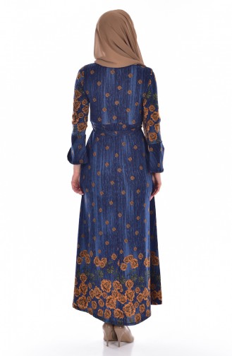 Navy Blue Hijab Dress 0202-04