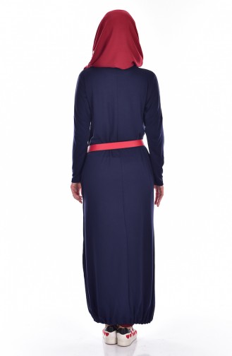 Tunika Kleid mit Gratis Bantdbonnet  1004-02 Dunkelblau 1004-02