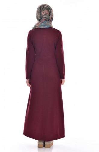Claret Red Hijab Dress 5163-04