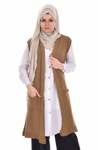 Triko Yelek 1109-08 Camel
